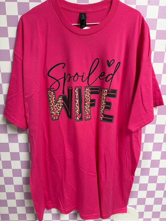 Spoiled Wife - Pink - 2XL graphic T-shirt by Radiant & Flare Apparel