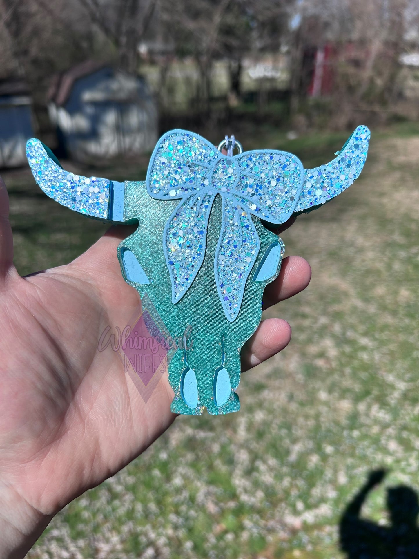 Coquette Bow Bull Skull Freshie