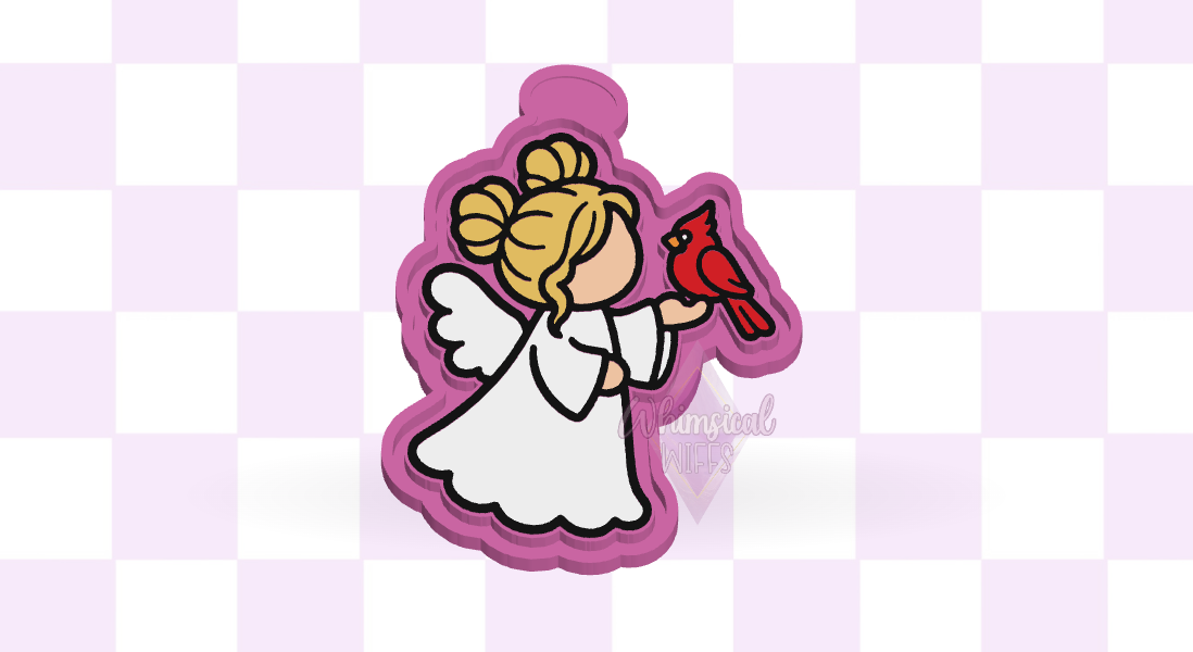 Angel with Cardinal design for a silicone freshie mold