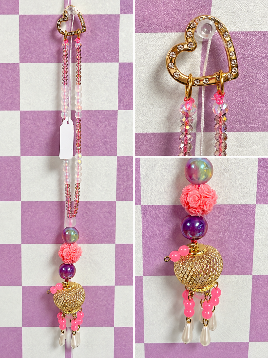 Lantern Pink Light-Up Car Charm