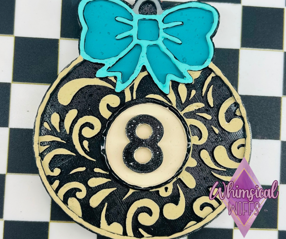 Tooled 8 Ball ornament