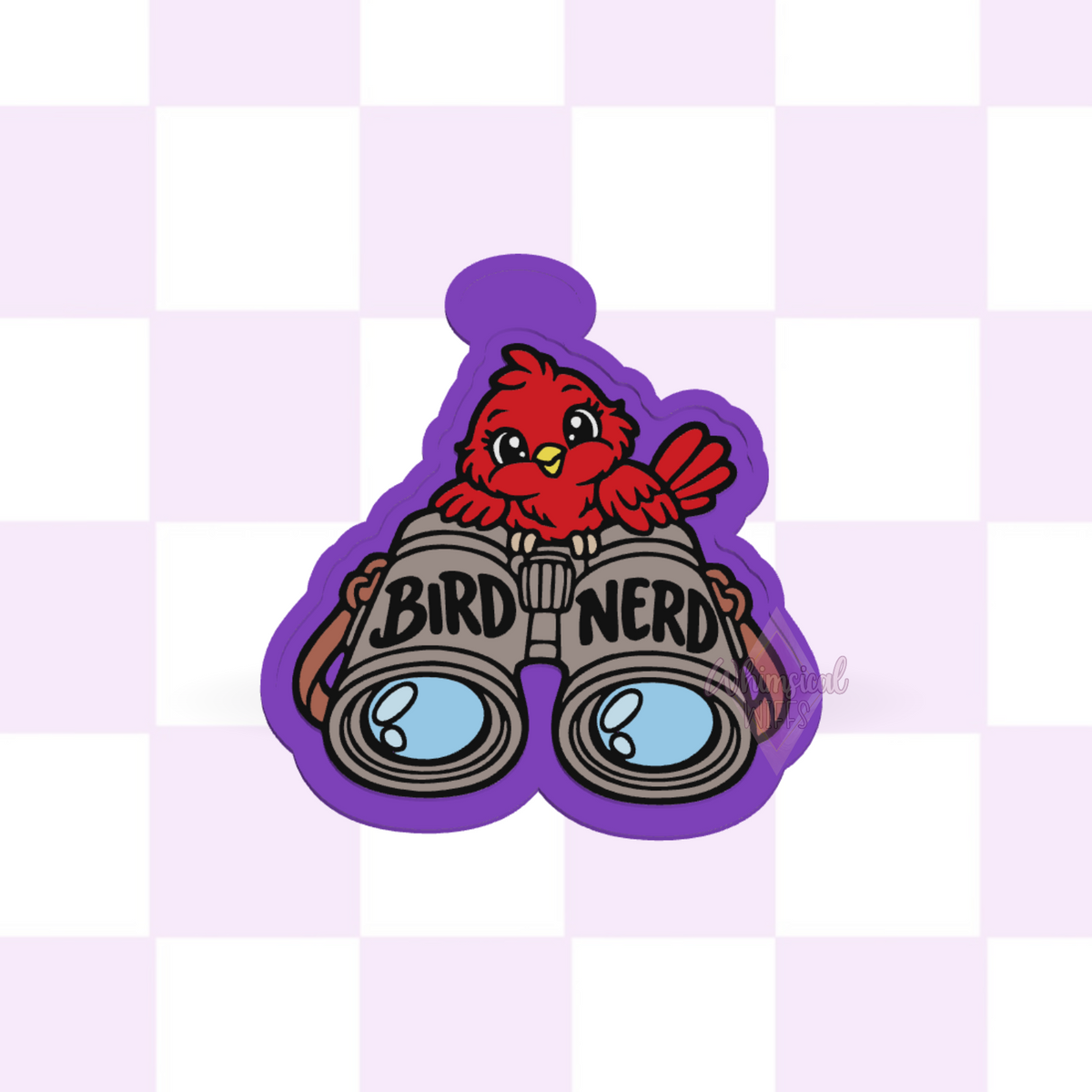 Design preview of Bird Nerd Binoculars silicone freshie mold