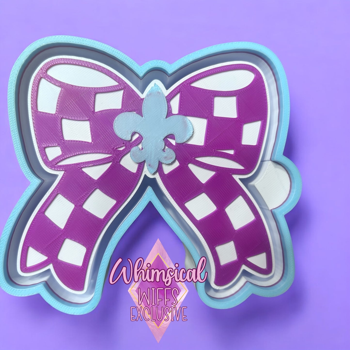 Checkered Fleur De Lis Bow