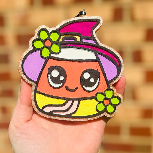 Cute Candy Corn Witch Freshie