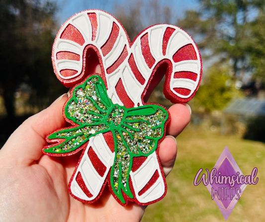 Candy Canes with Bow Freshie