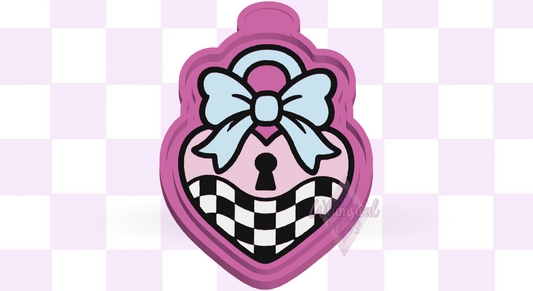 Checkered Locket design for a silicone freshie mold