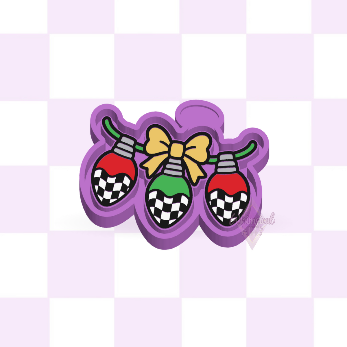 Christmas Strand of Lights design for a silicone freshie mold