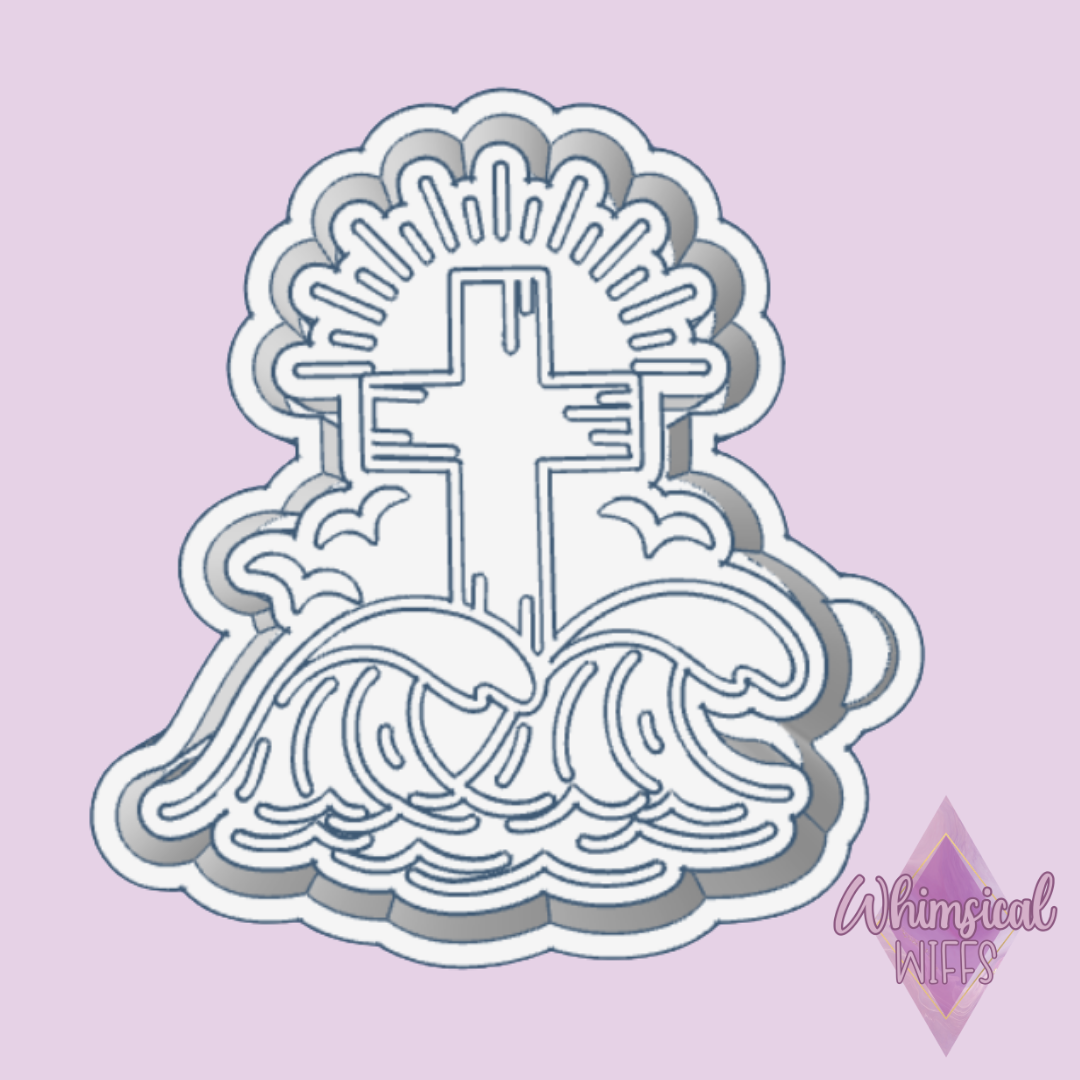 Cross on Waves Mold