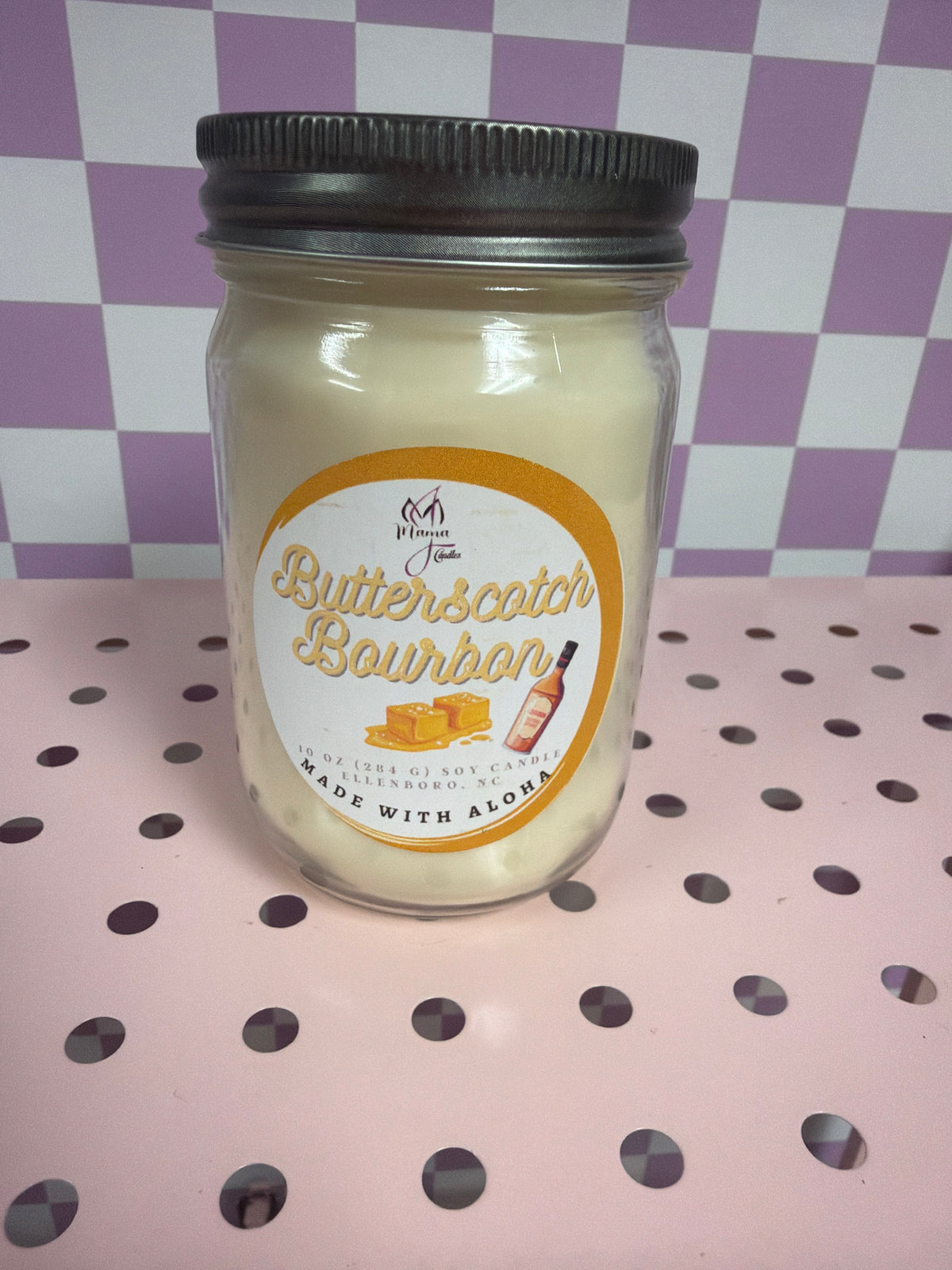 10 oz Butterscotch & Bourbon Candle from Mama J Candles