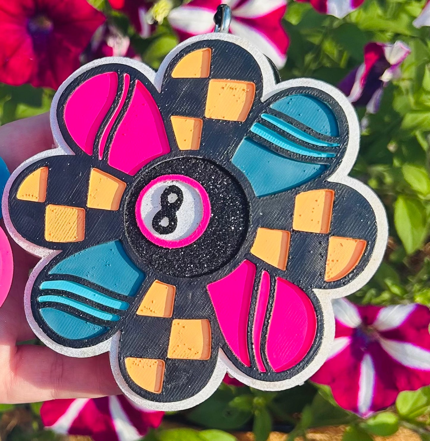 8 Ball Groovy Flower Freshie