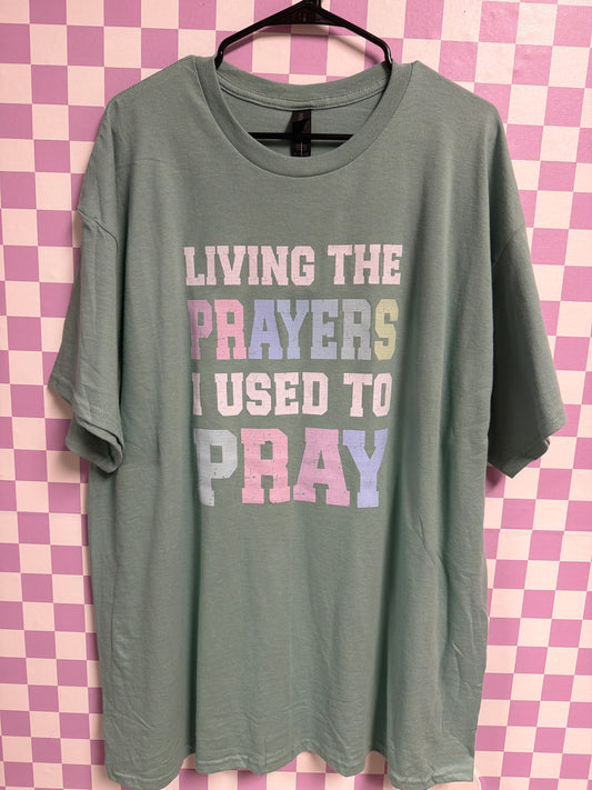 Living the Prayers Shirt graphic T-shirt by Radiant & Flare Apparel