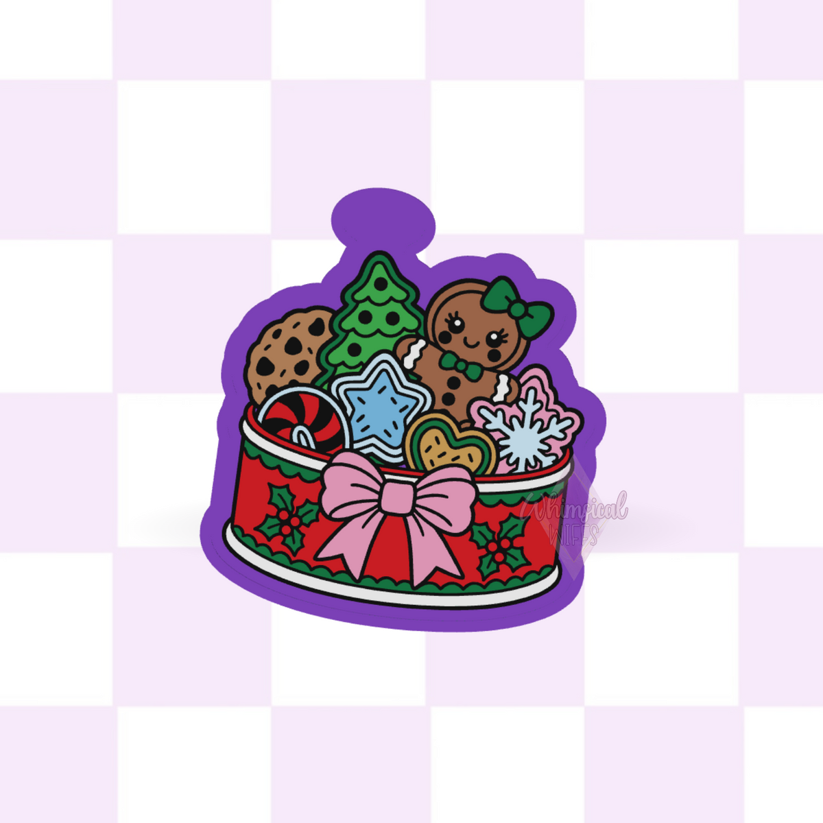 Design preview of Festive Cookie Tin silicone freshie mold