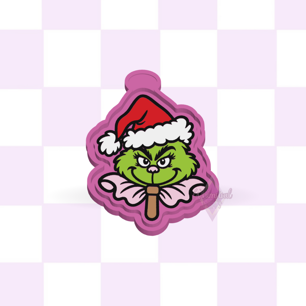 Festive Green Guy Sucker design for a silicone freshie mold