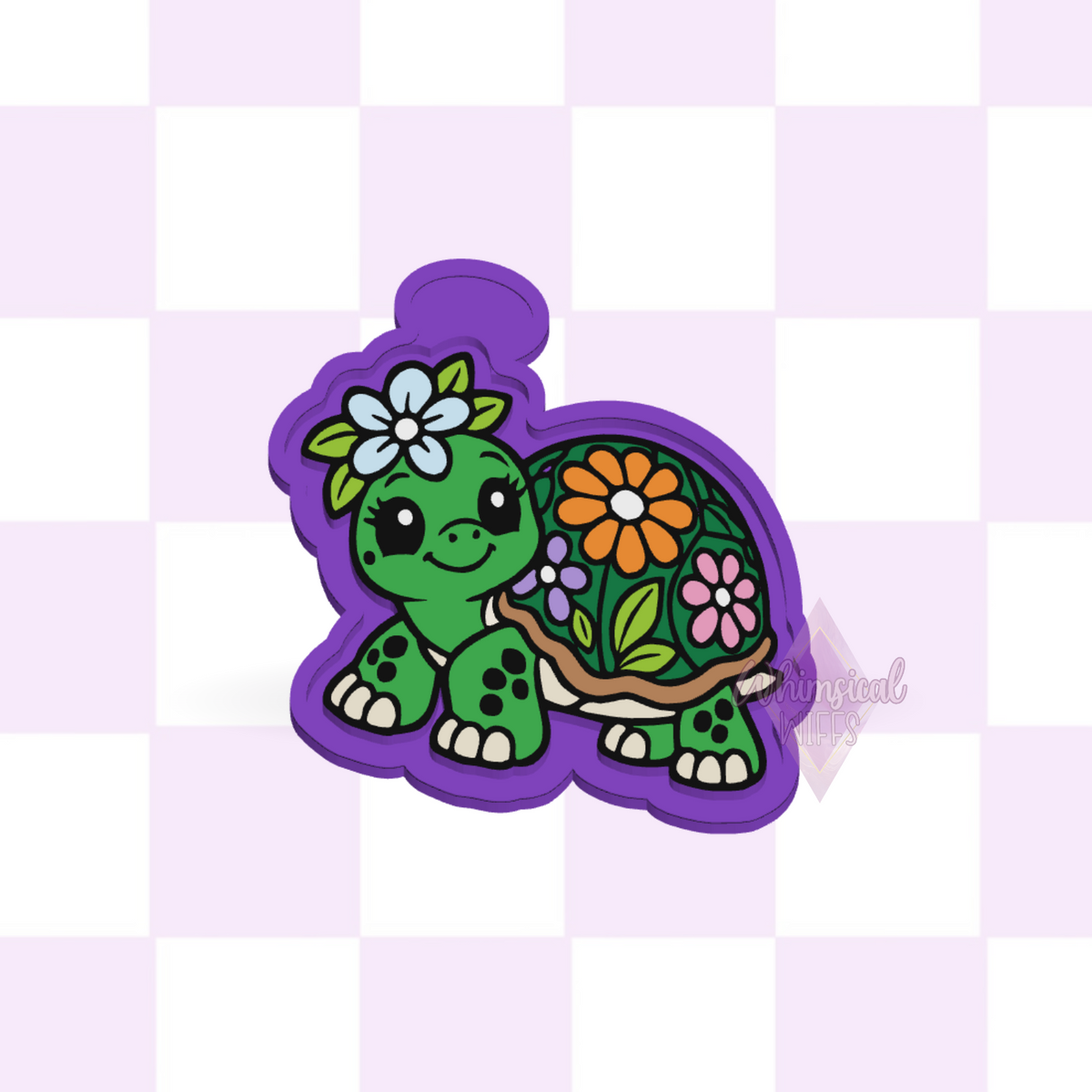 Floral Turtle design for a silicone freshie mold