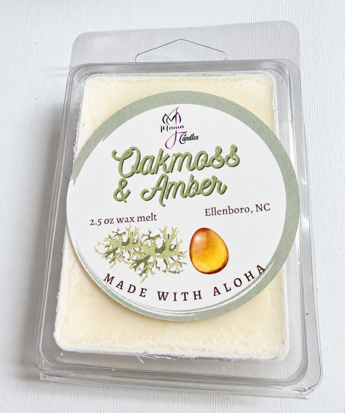 Oakmoss & Amber Wax Melt by Mama J Candles
