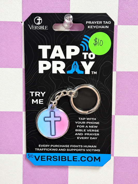 Tap To Pray® Acrylic Keychain – Pastel + Cross