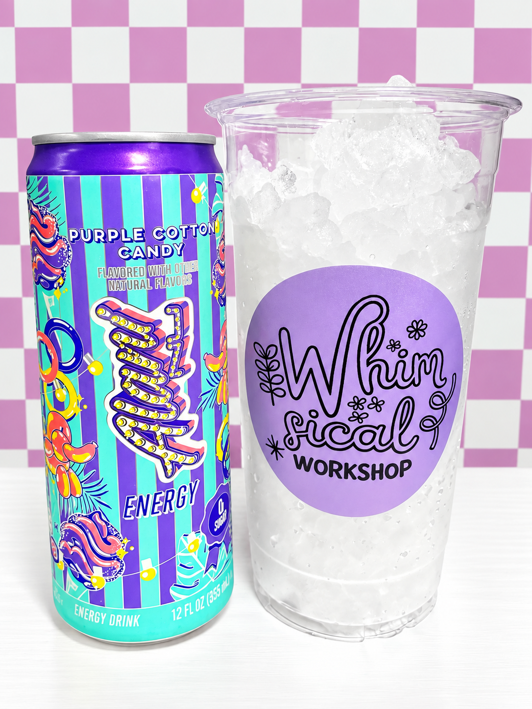 BYO Purple Cotton Candy Energy Drink dirty soda drink from Whimsical Sips