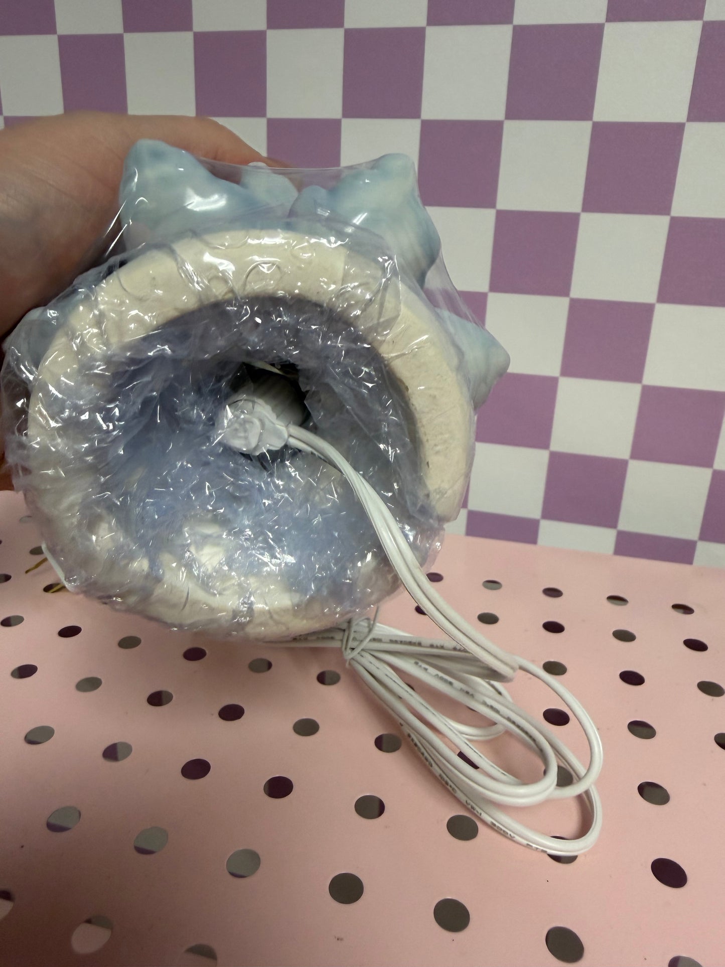 Handmade, hand-painted mini blue ceramic christmas tree ceramic decoration — product image 2 of 2