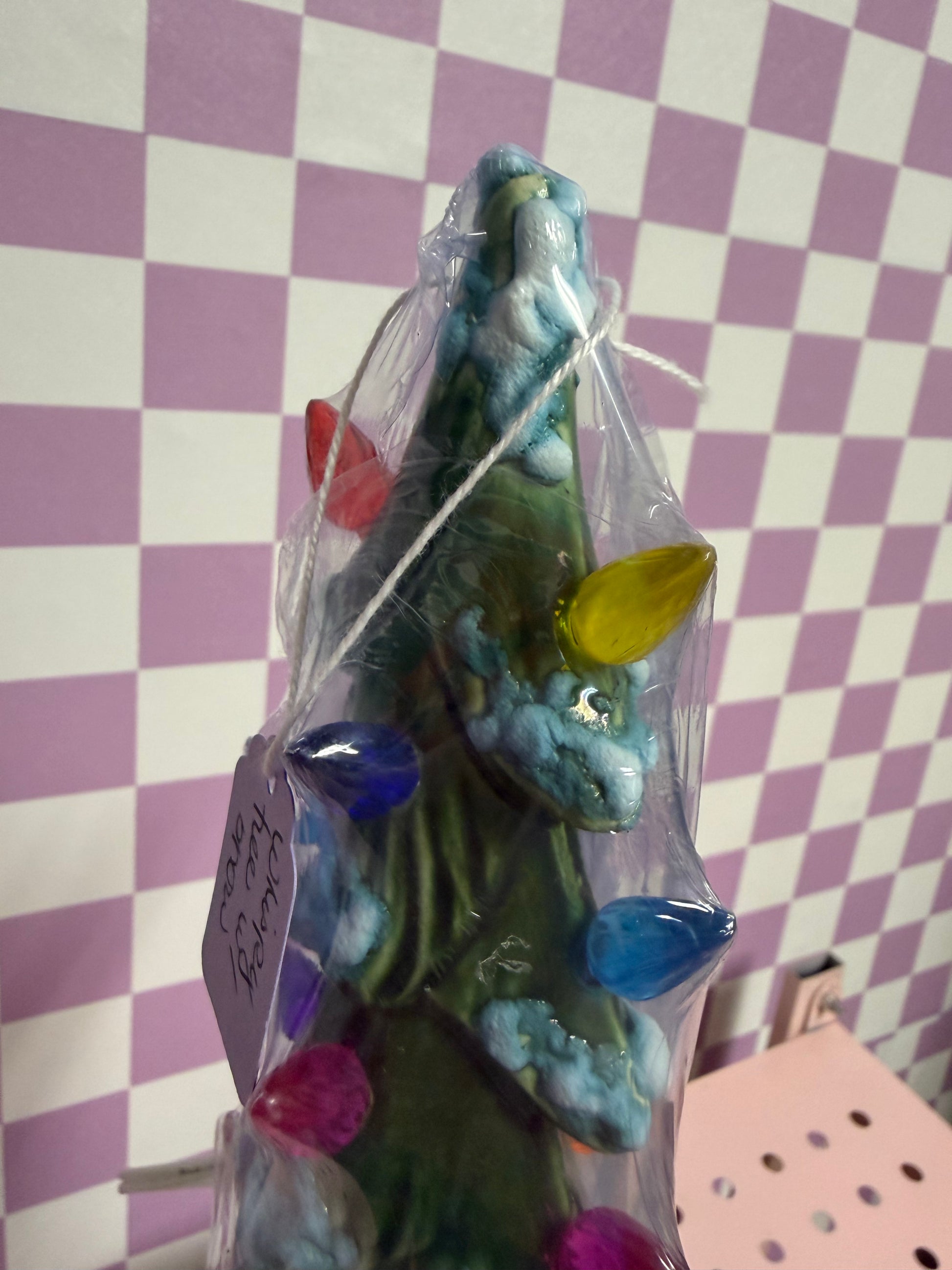 Handmade, hand-painted whispy ceramic christmas tree with snow ceramic decoration — product image 3 of 3