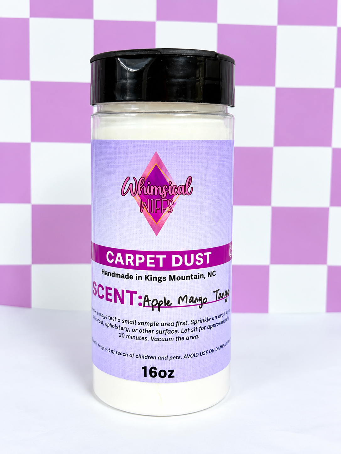 16 oz Apple Mango Tango scented carpet dust from Whimsical Wiffs