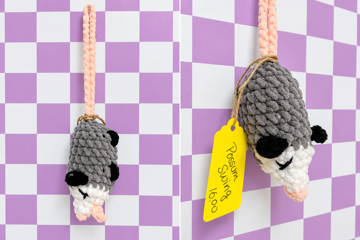 Handmade crochet possum swing by Crochet by MyissaG