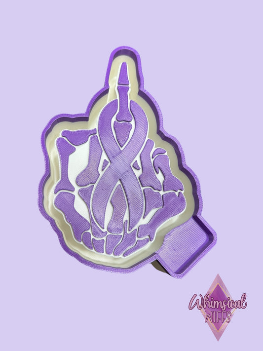 Skelly middle finger cancer awareness Mold