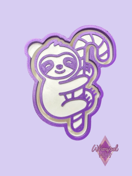 SLOTH ON CANDY CANE STL/SVG FILE
