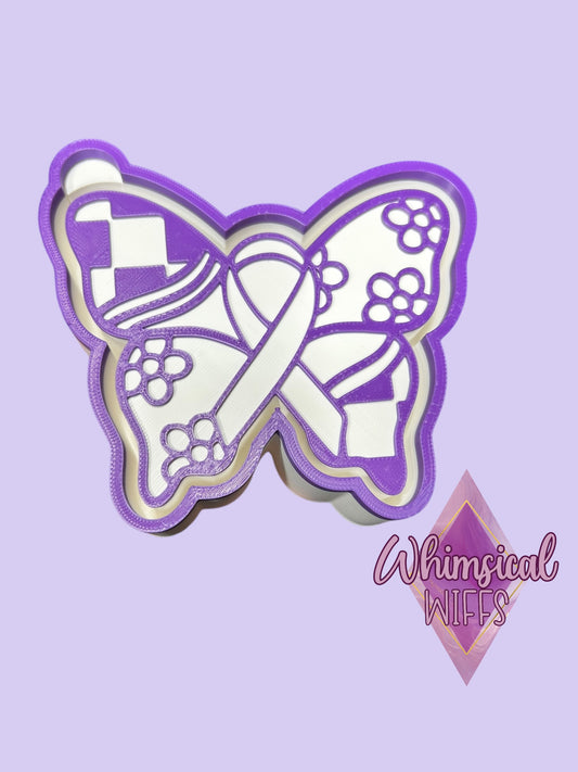 Groovy Checkered Ribbon Butterfly Mold
