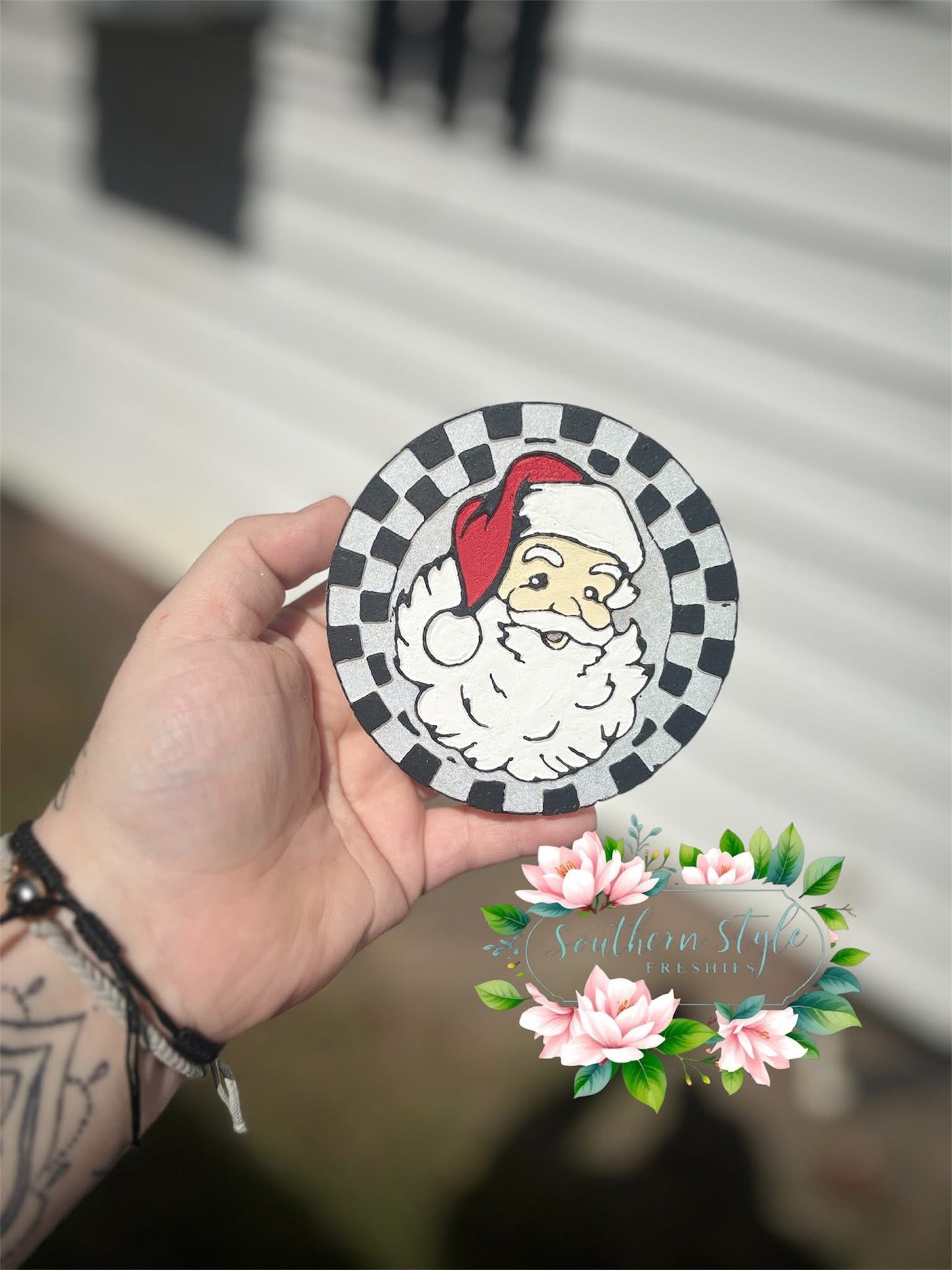 Checkered Retro Santa Mold