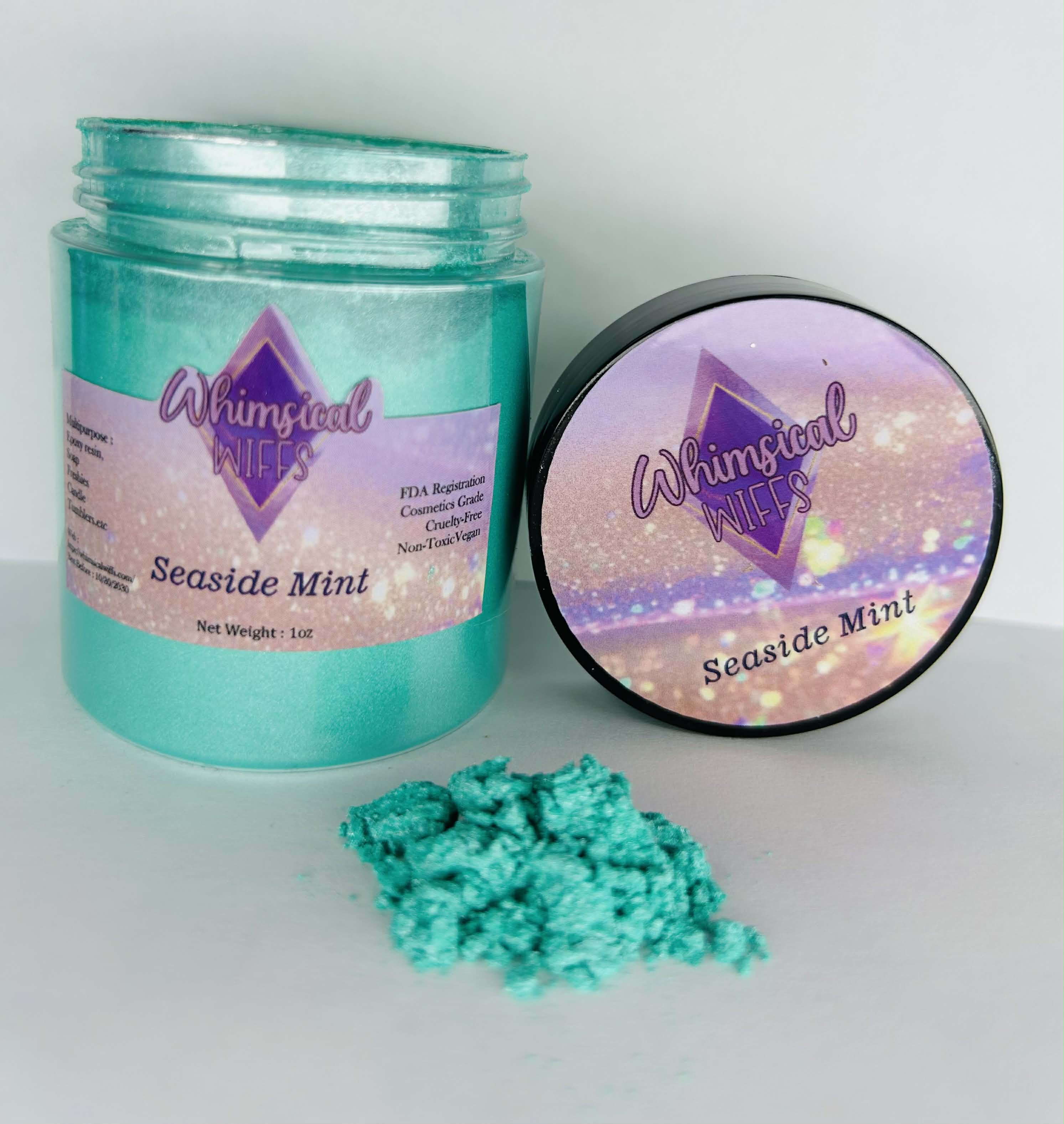 Seaside Mint Mica Powder – Whimsical Wiffs Freshie Molds & More