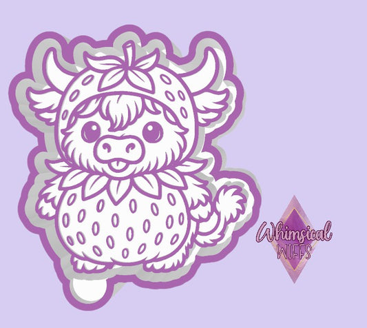 Strawberry Highland Cow Mold