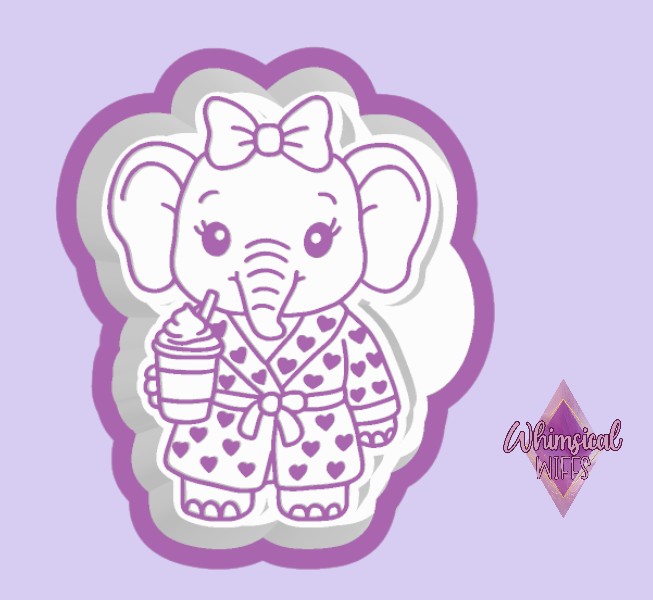 Elephant in Heart Robe Mold