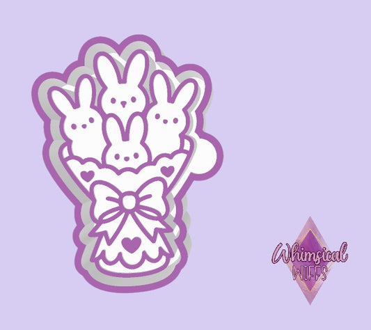 Bunny Peeps Bouquet with Bow Mold