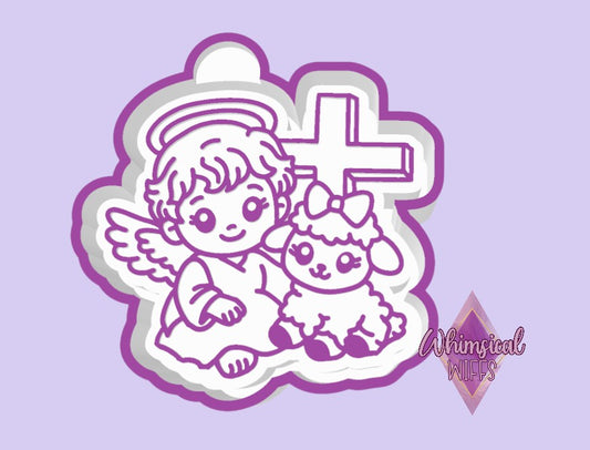 Angel Baby With lamb & Cross Mold