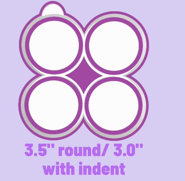 3.5" round/ 3.0" with indent