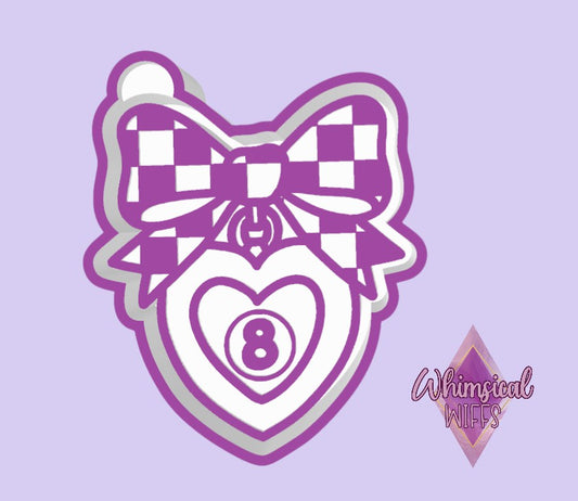 8 Ball Locket Bow (Checkered) Mold