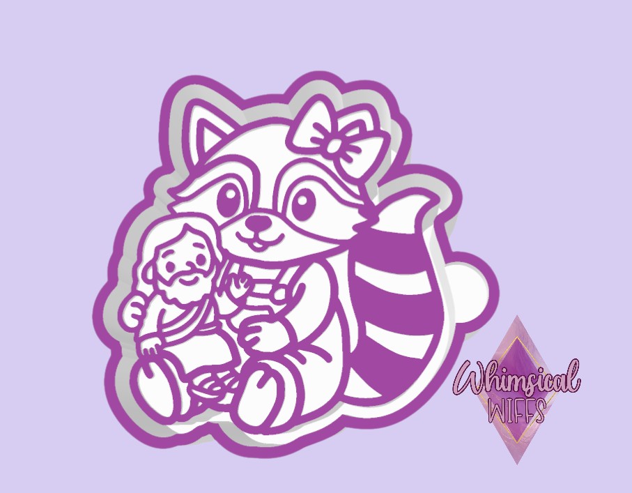 Raccoon with Jesus plushie Mold