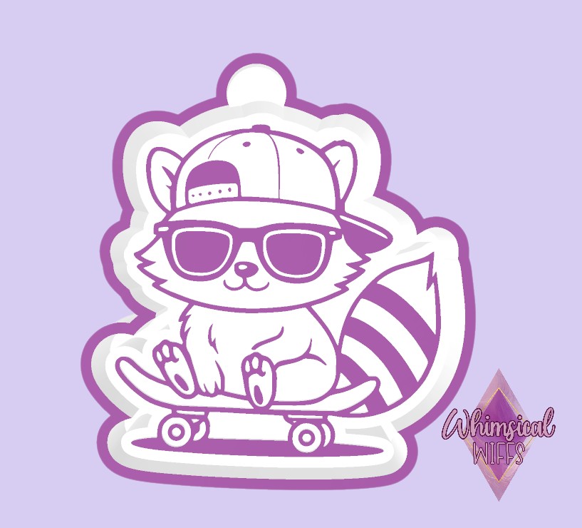 Raccoon on Skateboard Mold