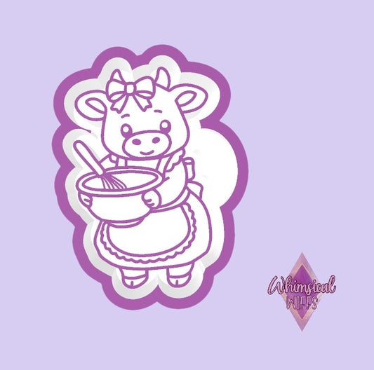 Dairy cow w mixing bowl Mold