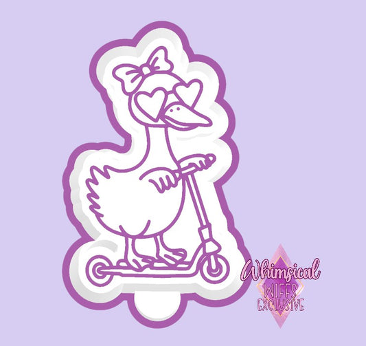 Girly duck on scooter Mold