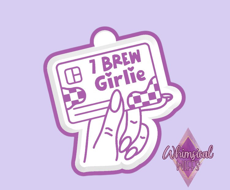 7 brew girlie checkered card Mold