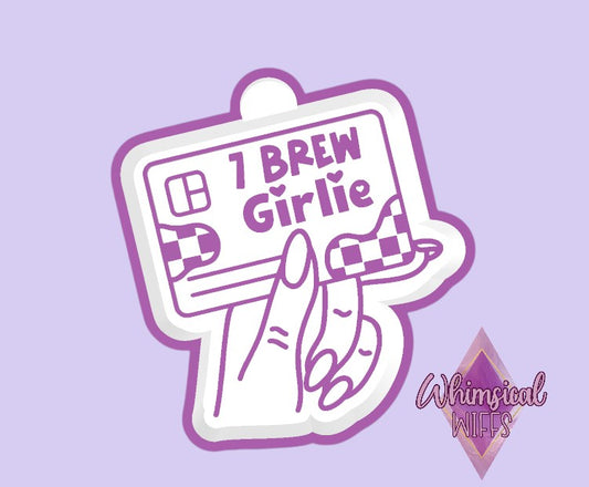 7 brew girlie checkered card Mold