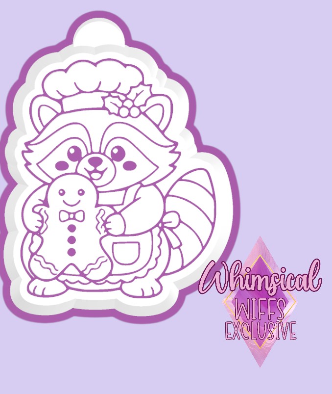 Raccoon with Gingerbread Mold