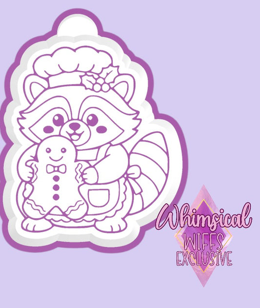 Raccoon with Gingerbread Mold