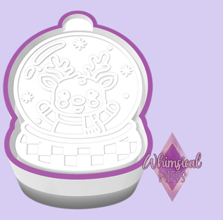 Reindeer Snow Globe freshie mold design.