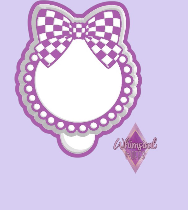 Checkered Bow Frame freshie mold design.
