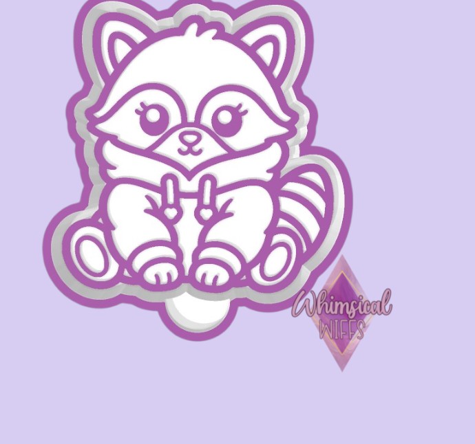 Cute Raccoon Hoodie freshie mold design.