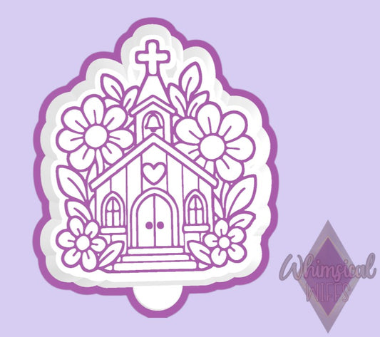 Floral Church design for a silicone freshie mold