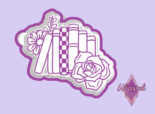 Books with Flowers Mold