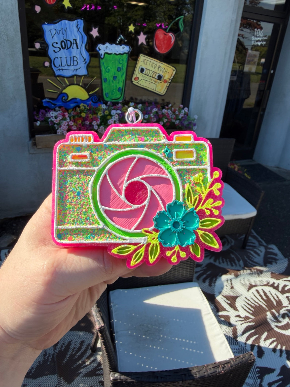 Colorful floral camera made to order freshie